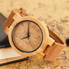 Elegant Design Handmade Wood Watches with Genuine Leather