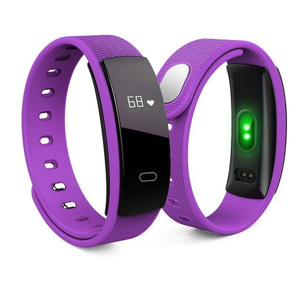 QS80 Heart Rate Smart Wristband Android iOS Compatibility  -  BLACK