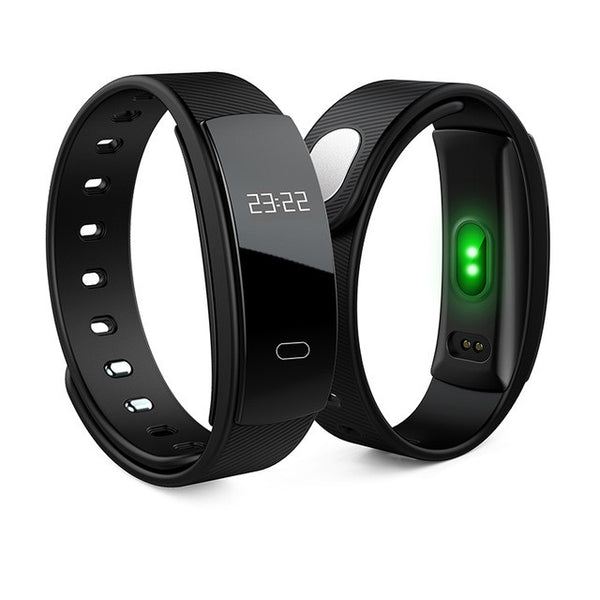 QS80 Heart Rate Smart Wristband Android iOS Compatibility  -  BLACK