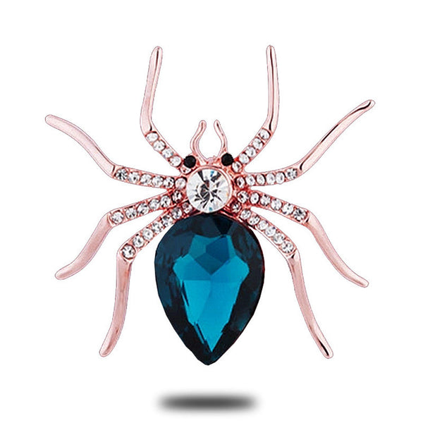 Spider Brooch Gold Plated Zircon Crystal Luxury