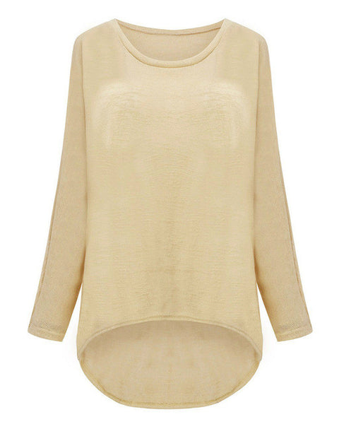 Spring Batwing Long Sleeve Casual Loose T-shirt