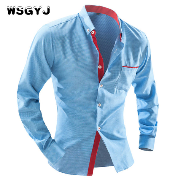 Shirt British Fashion Wave Point Slim Square Collar