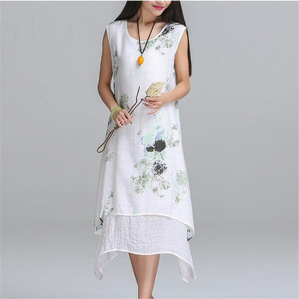 Summer dress New Fashion sleeveless women dress casual cotton