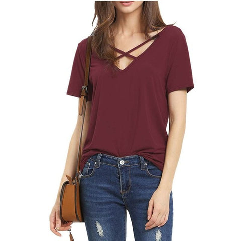 Summer Fashion Bandage Sexy V Neck Criss Cross