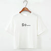 T Shirt Women Tops Loose Embroidered Letters Cotton Short Sleeve