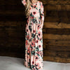 Preself Fashion Floral Printed Long Dress Women Casual O-Neck