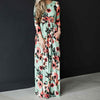 Preself Fashion Floral Printed Long Dress Women Casual O-Neck