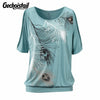 Summer Cotton T Shirt Women Fashion T Shirt Feather Printed