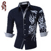 New Men'S Long-Sleeved Dress Shirt Dragons Men'S Casual Slim