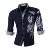 New Men'S Long-Sleeved Dress Shirt Dragons Men'S Casual Slim