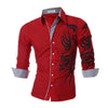 New Men'S Long-Sleeved Dress Shirt Dragons Men'S Casual Slim